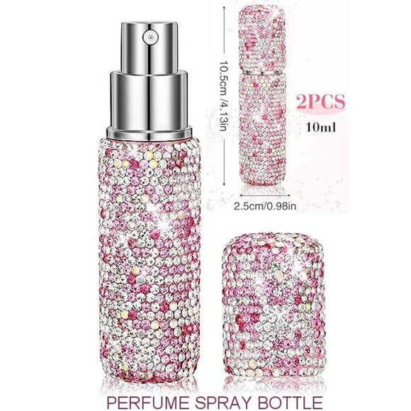 NWT Sparkling Crystal Rhinestone Bling Pink Stocking Stuffers Makeup Bru… - Picture 6 of 17